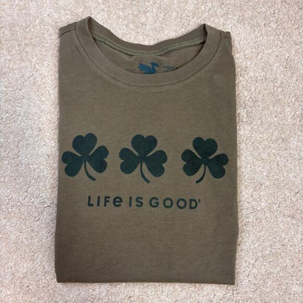 NWT Life Is Good Kids Three Shamrock Short Sleeve Crusher Tee Size XL